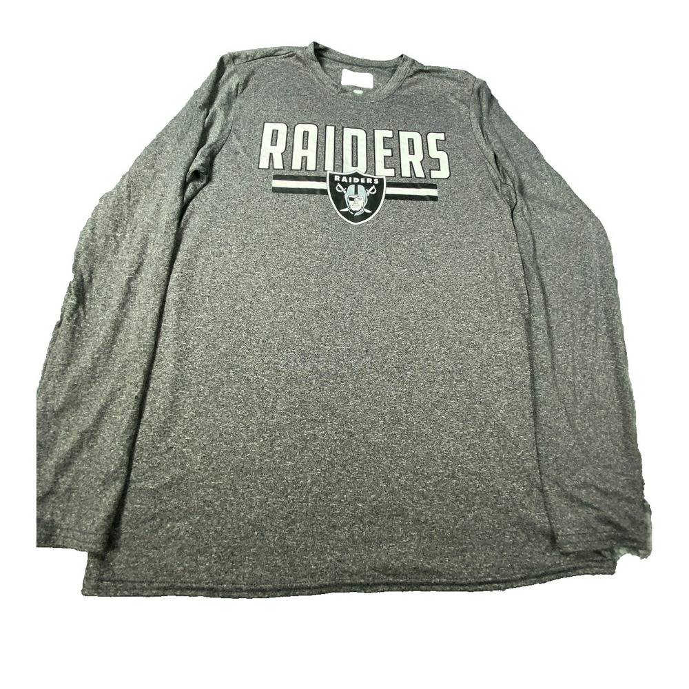 Las Vegas Raiders Long Sleeve Shirt Mens Medium Gray NFL‎ Football Graphic Tee